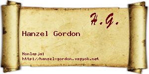 Hanzel Gordon névjegykártya